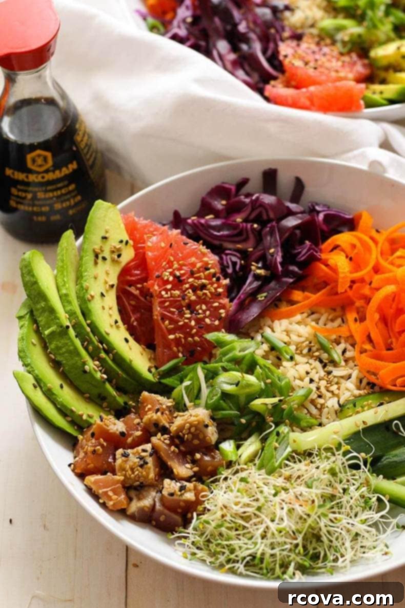 Simple Tuna Steak Poke Bowls 1 featured 10981