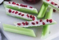 Jeweled Celery Bites with Goat Cheese and Pomegranate