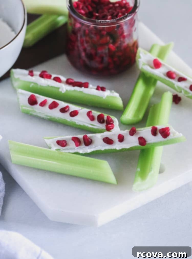 Jeweled Celery Bites with Goat Cheese and Pomegranate 1 featured 11859