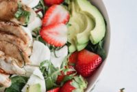 Luscious Strawberry Caprese Chicken Salad with Maple Balsamic Vinaigrette