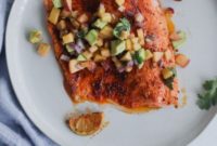 Blackened Salmon with Bright Peach Avocado Salsa