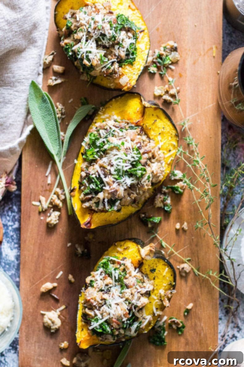 Savory Stuffed Acorn Squash with Sausage and Mushrooms 1 featured 13303