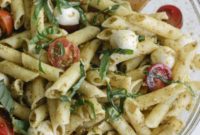 Vibrant Caprese Pesto Pasta Salad (GF Option)