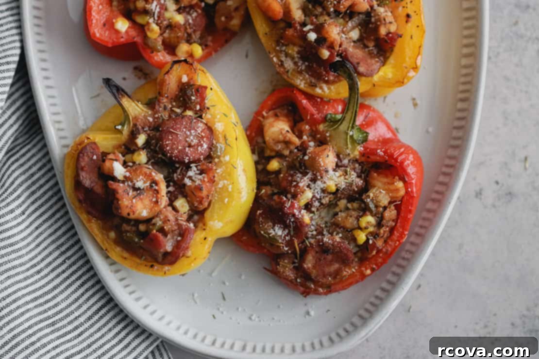 Savory Bell Peppers Filled with Gluten-Free Jambalaya 1 featured 14390