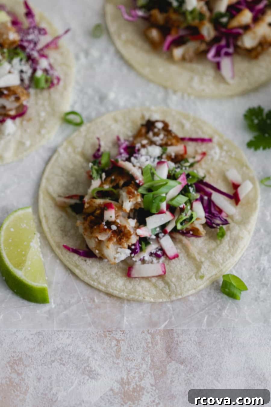 Flaky Fish Tacos with Speedy Cilantro-Radish Salsa 1 featured 15951