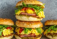 Make-Ahead Pesto Bagel Breakfast Sandwiches