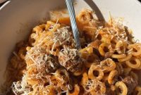 Crafting Homemade Spaghettio Rings and Meatballs