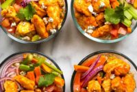 Make-Ahead Buffalo Chicken Burrito Bowls