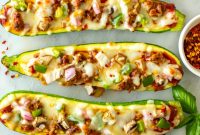 Quick Zucchini Pizza Boats