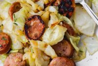Easy Skillet Chicken Sausage and Cabbage