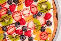 Giant Chocolate Chip Cookie Fruit Pizza