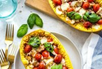 Caprese Chicken Stuffed Spaghetti Squash