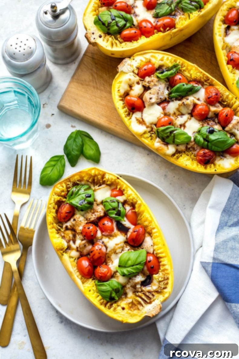 Caprese Chicken Stuffed Spaghetti Squash 1 featured 21142