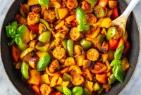 One-Pan Sausage, Peppers and Onions