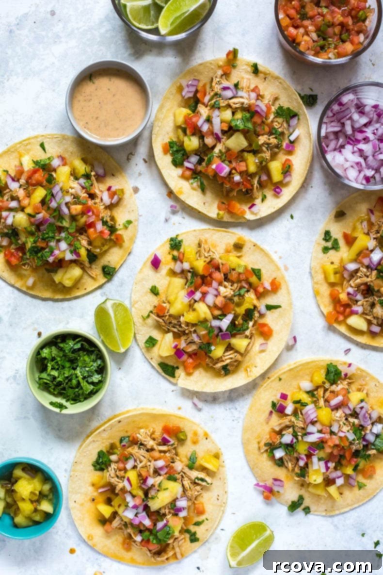 Tropical Crockpot Chicken Tacos with Pineapple Salsa 1 featured 24235