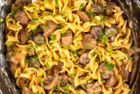 Easy Creamy Crockpot Beef Stroganoff
