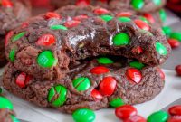 Christmas M&M Brownie Cookies