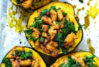 Savory Sausage and Kale Stuffed Acorn Squash