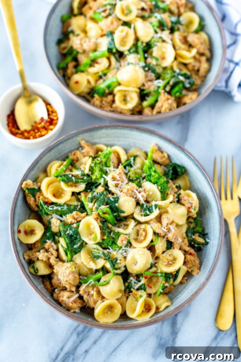Rustic Orecchiette with Sausage and Broccoli Rabe 1 featured 38616