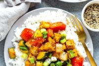 Ginger Sesame Glazed Tofu Stir Fry