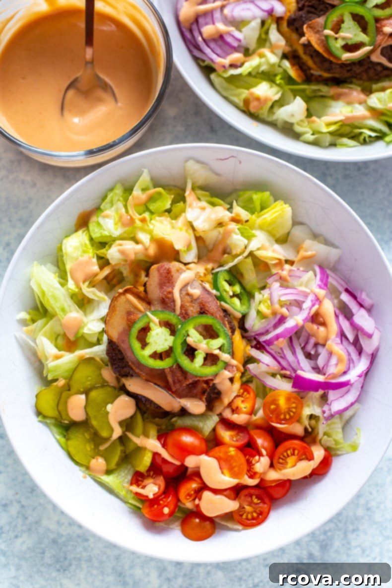 Five Guys Inspired Keto Burger Bowl 1 featured 42478