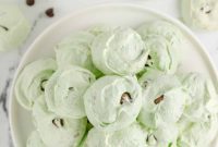Cool Mint Chocolate Chip Meringue Clouds