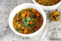 Comforting Vegan Curried Butternut Squash and Lentil Soup