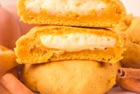 Pumpkin Cookies with a Creamy Cheesecake Core