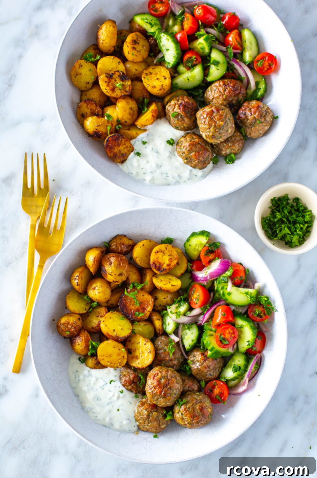 Oven-Roasted Greek Meatballs and Tangy Tzatziki 1 featured 61479