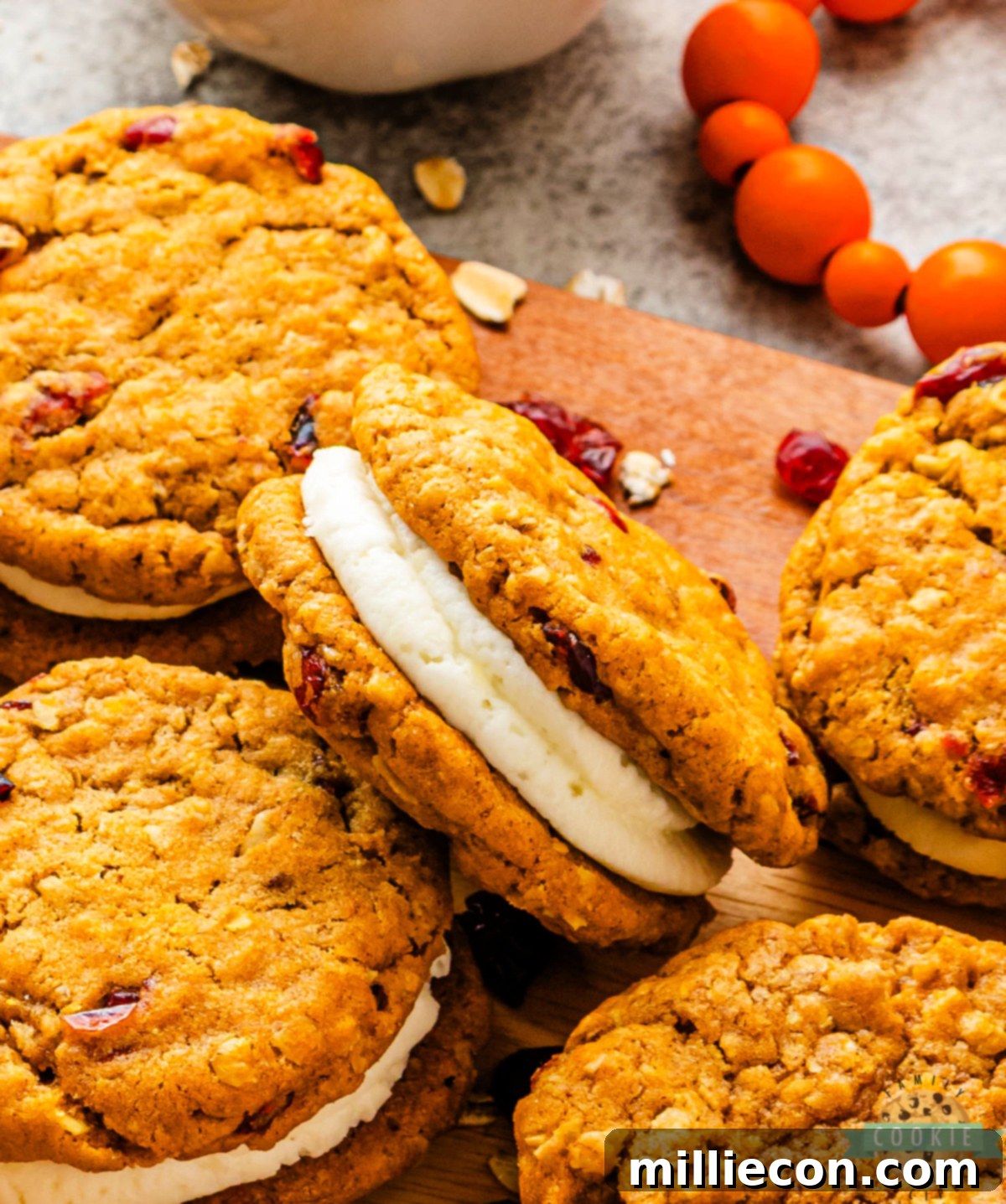 Spiced Pumpkin Cranberry Oatmeal Sandwich Cookies 6 featured 61890