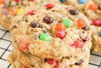 Colorful M and M Oatmeal Cookies