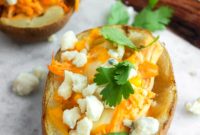 Effortless Make-Ahead Buffalo Chicken Potato Skins