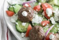 Mediterranean Baked Gyro Meatballs with Bright Lemon Rice