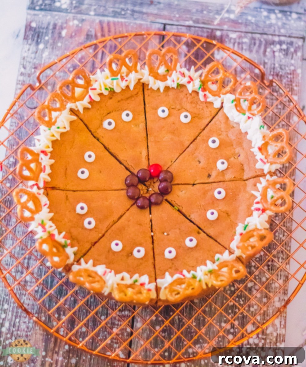 Festive Reindeer Cookie Cake 1 featured 7247