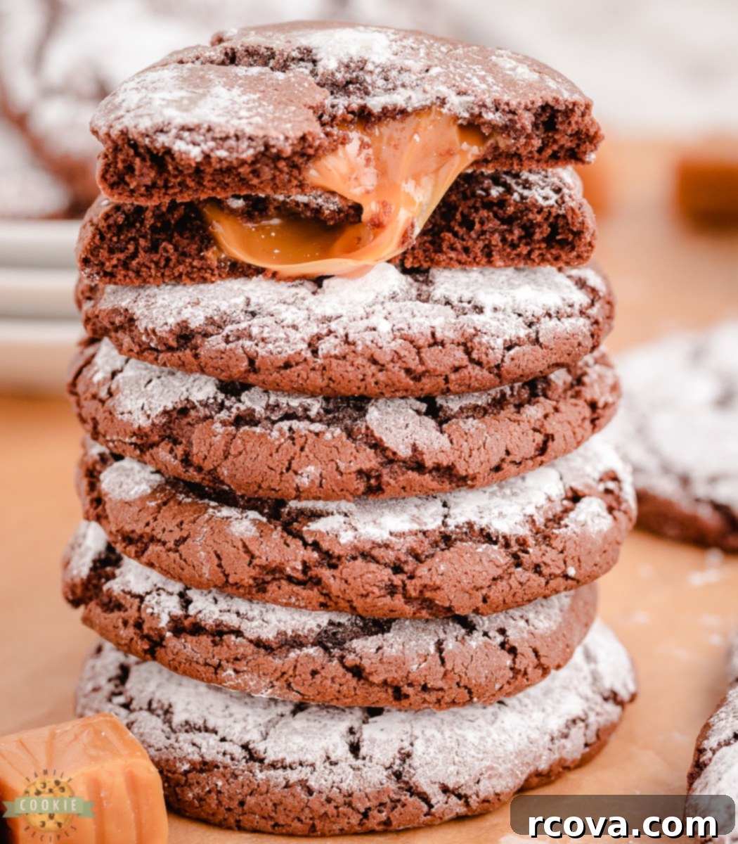 Chocolate Crinkles with a Caramel Heart 1 featured 8159
