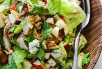 Crisp Harvest Chicken Salad with Pear Apple Blue Cheese