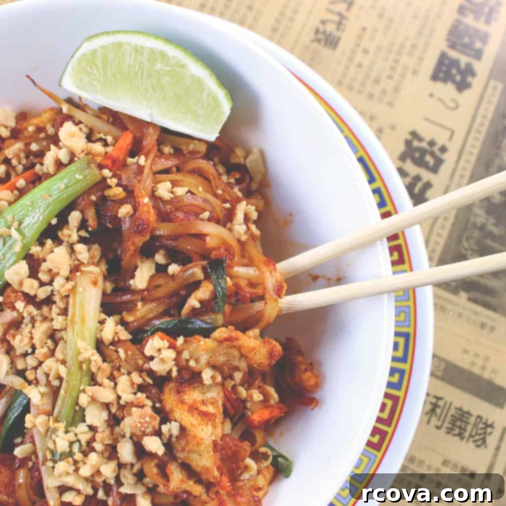 Hawkers St. Petersburg Vibrant Asian Street Food Scene 5 Close-up of Hawkers' delicious Pad Thai with shrimp, chicken, and peanuts