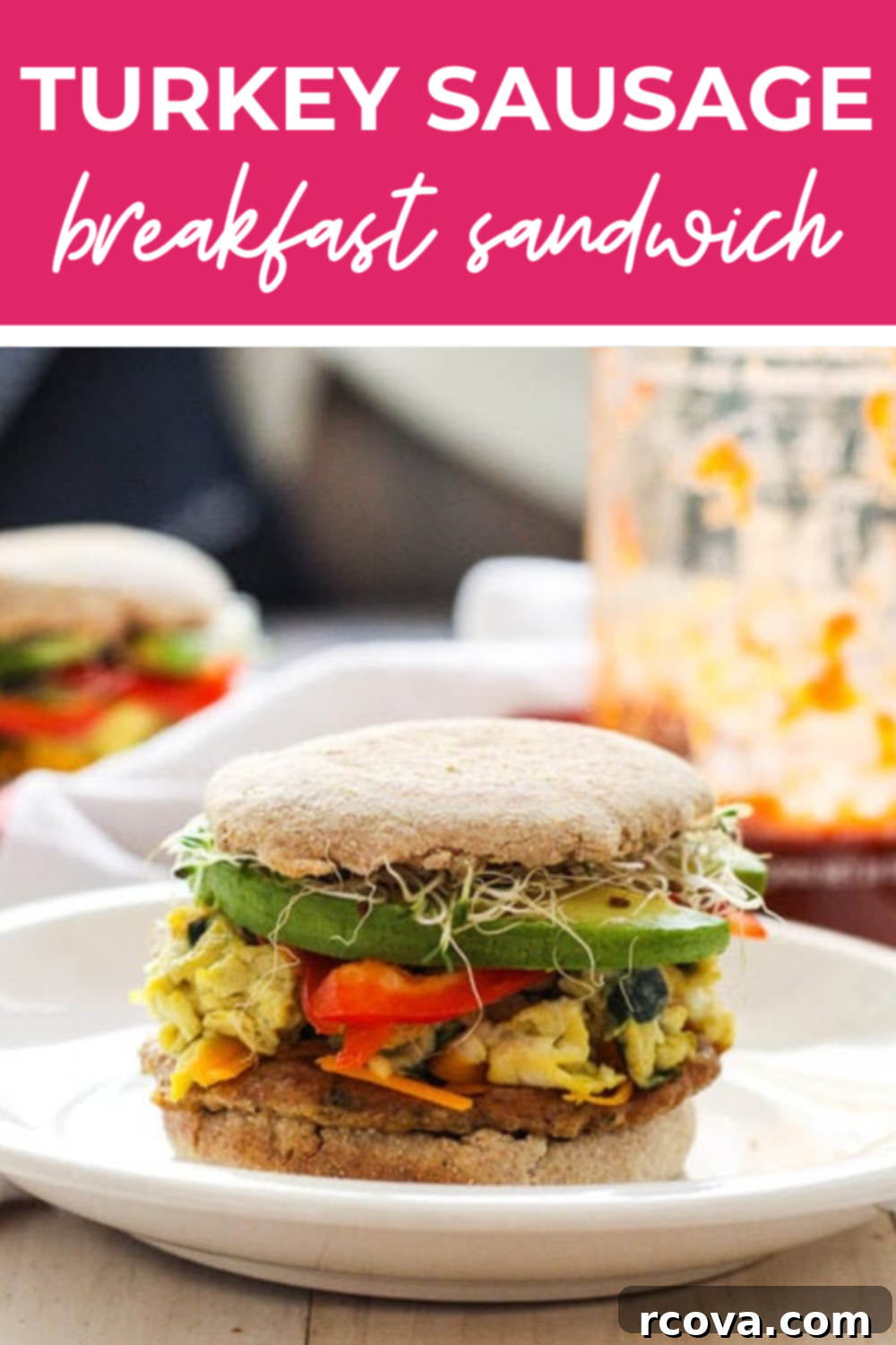 Turkey Sausage Sunrise Sandwiches 9 Turkey Sausage Breakfast Sandwich with melted cheese