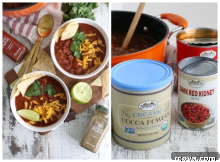 Smoldering Chocolate Chili 5 chipotle chocolate chili with fresh garnishes