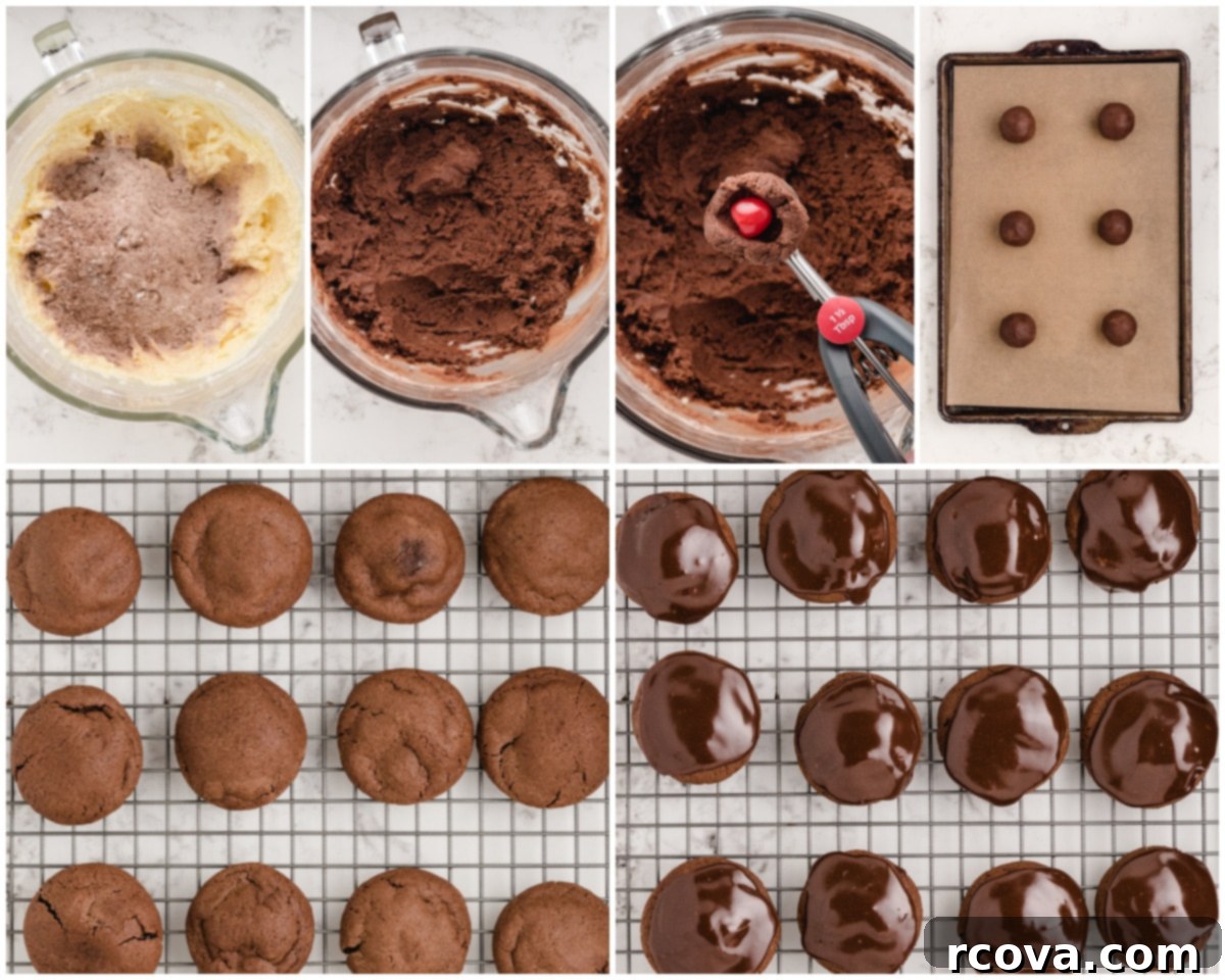 Decadent Double Chocolate Cherry Cookies 5 Ingredients laid out for how to make double chocolate cherry cookies