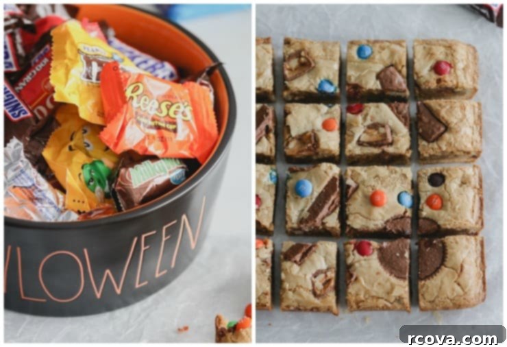 Halloween Candy Loaded Cookie Bars 3 halloween candy cookie bars
