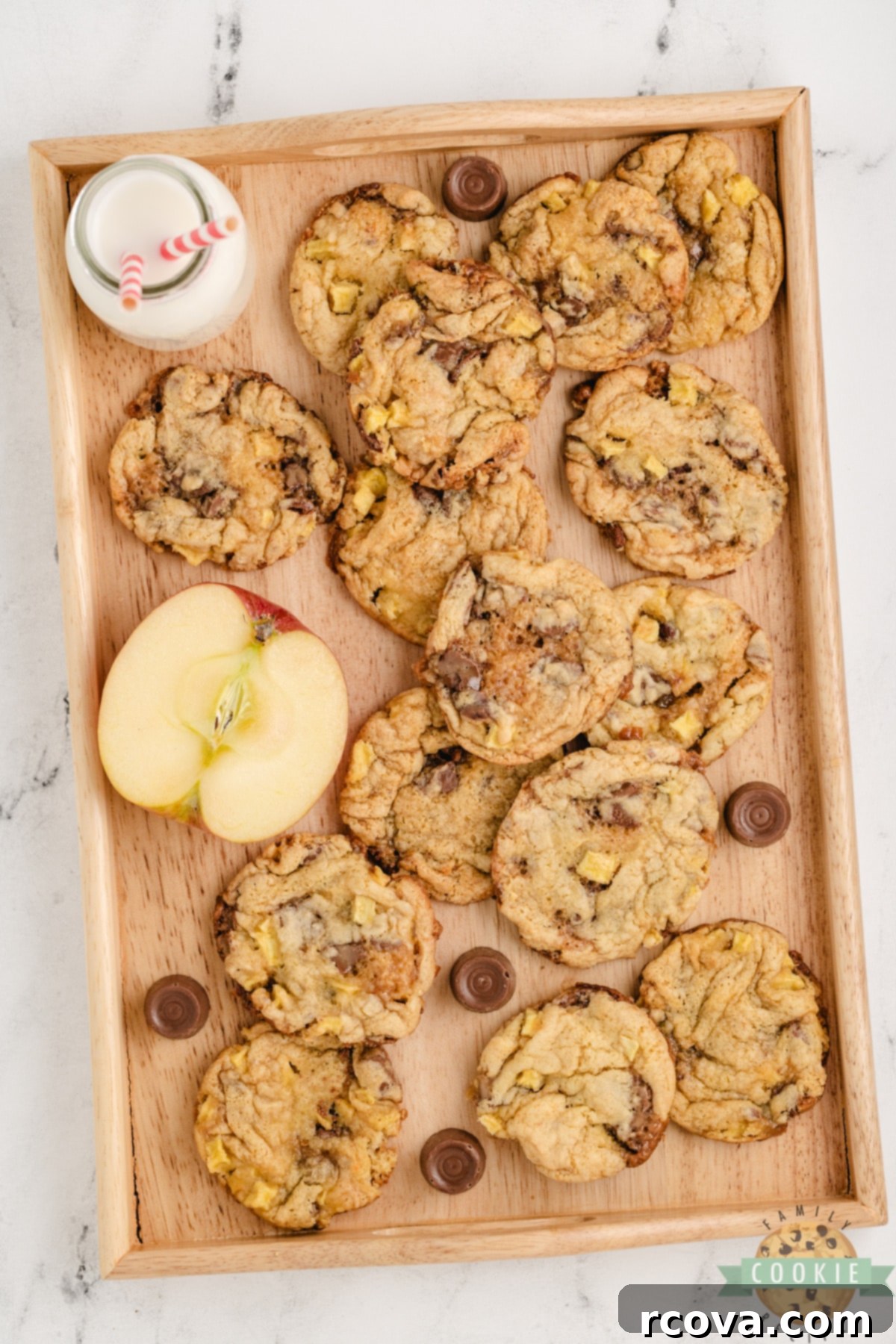 Irresistible Caramel Apple Cake Mix Cookies 12 A perfectly baked Caramel Apple Cake Mix Cookie on a white plate with a fork, ready to be enjoyed.