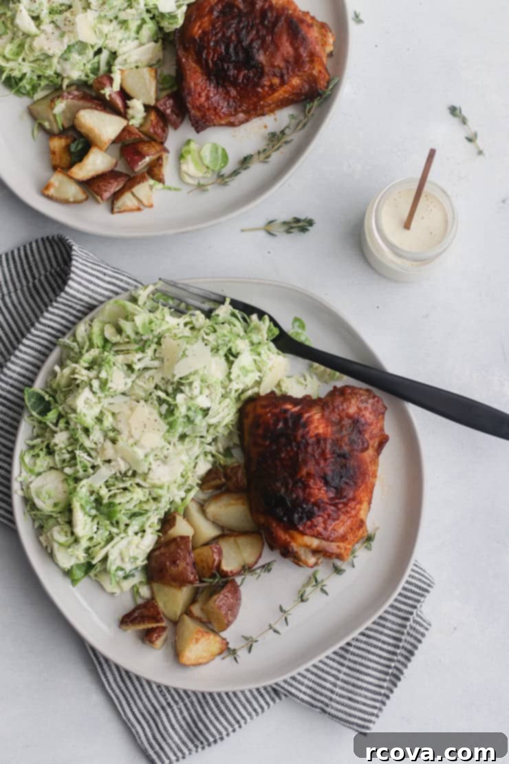 Chipotle Apple Glazed Chicken Thighs 5 Plated Apple Butter and Chipotle Chicken Thighs with fresh herbs