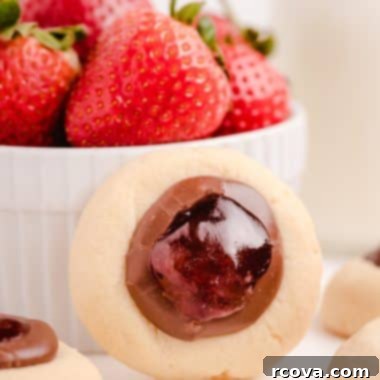 Decadent Strawberry Chocolate Thumbprints 10 chocolate strawberry cookies