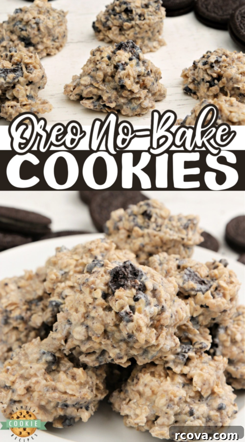 No-Bake Oreo Delights 11 A vibrant display of various Oreo No Bake Cookies, showcasing their appealing texture and color variations from the pudding mix.