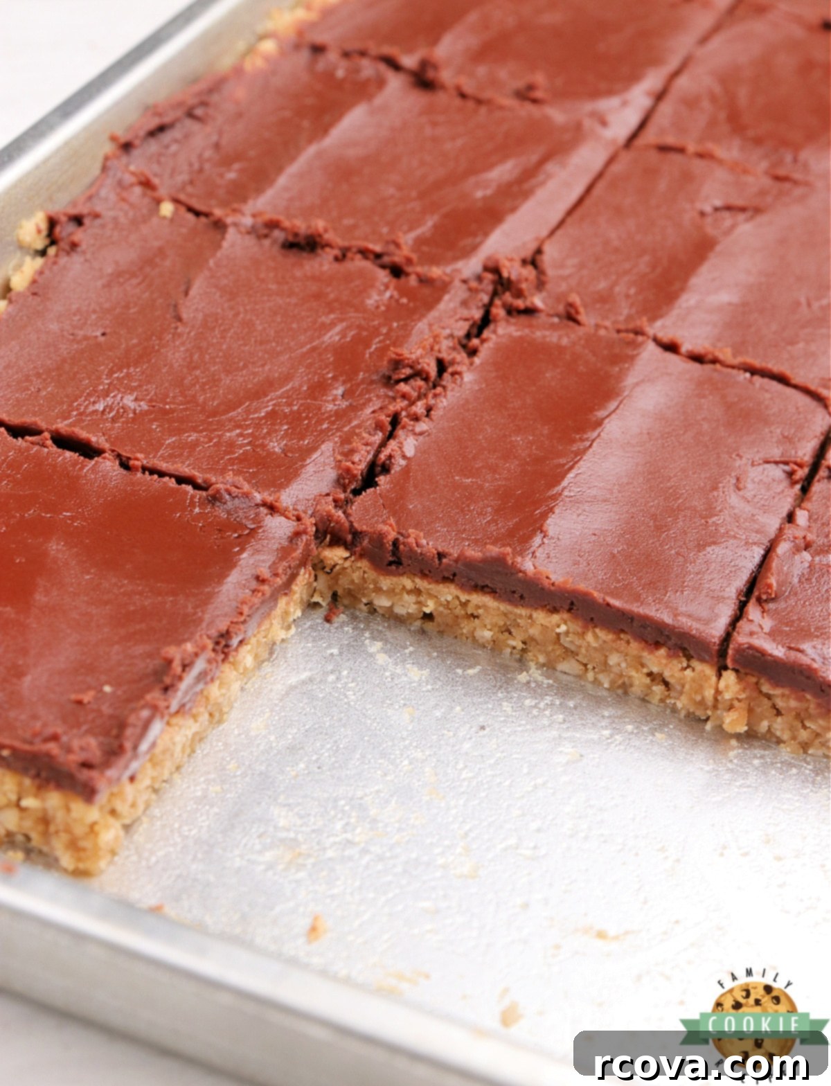 Peanut Butter Dream Squares 6 Delicious peanut butter cookie bars generously covered in a glossy fudge frosting.