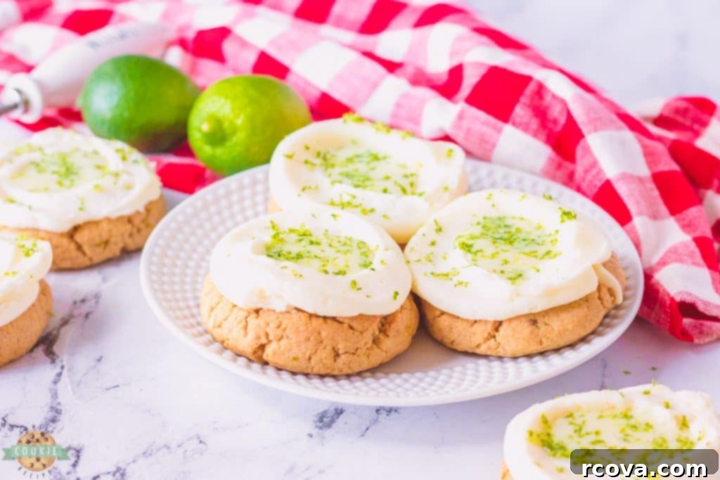 Key Lime Pie Cookie Delights 8 finished key lime pie cookies with frosting and filling