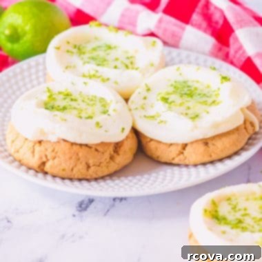 Key Lime Pie Cookie Delights 9 three key lime pie cookies on a plate