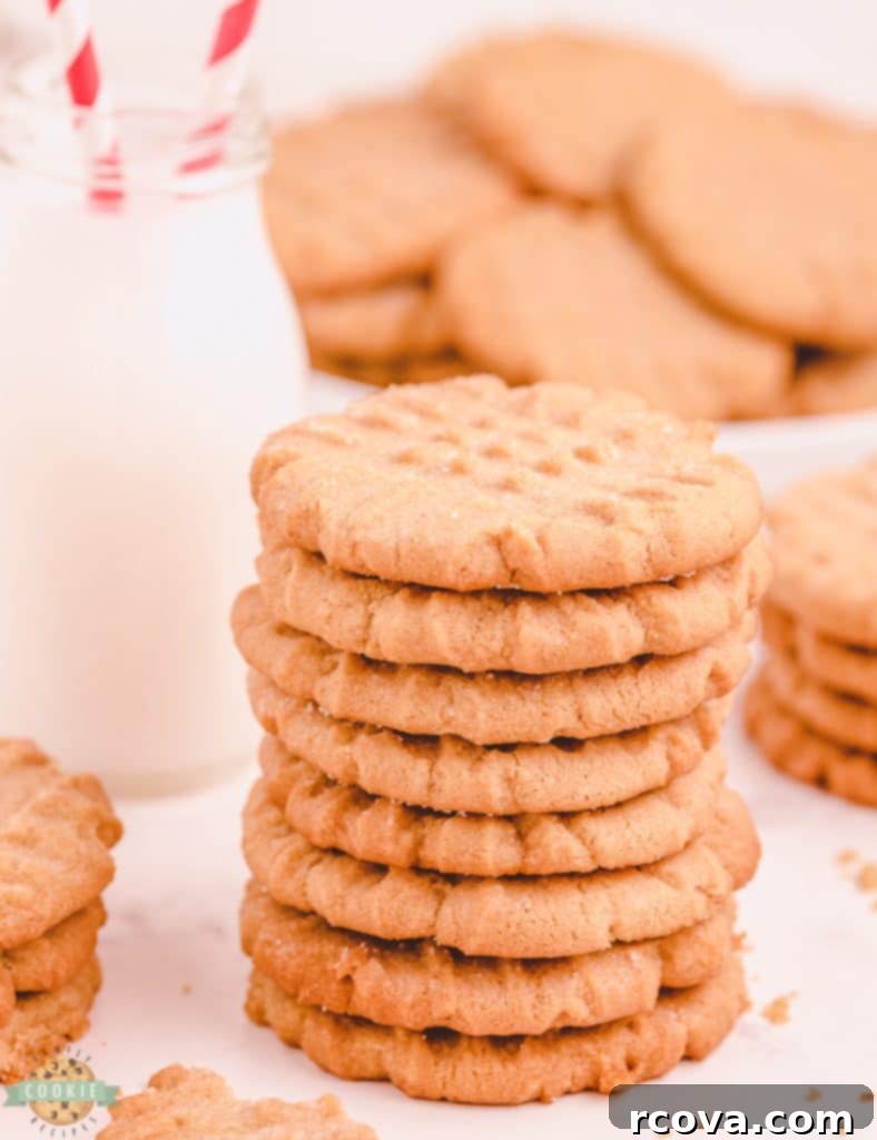 Grandma's Legendary Peanut Butter Cookies 4 Traditional peanut butter cookies with a perfect criss-cross pattern