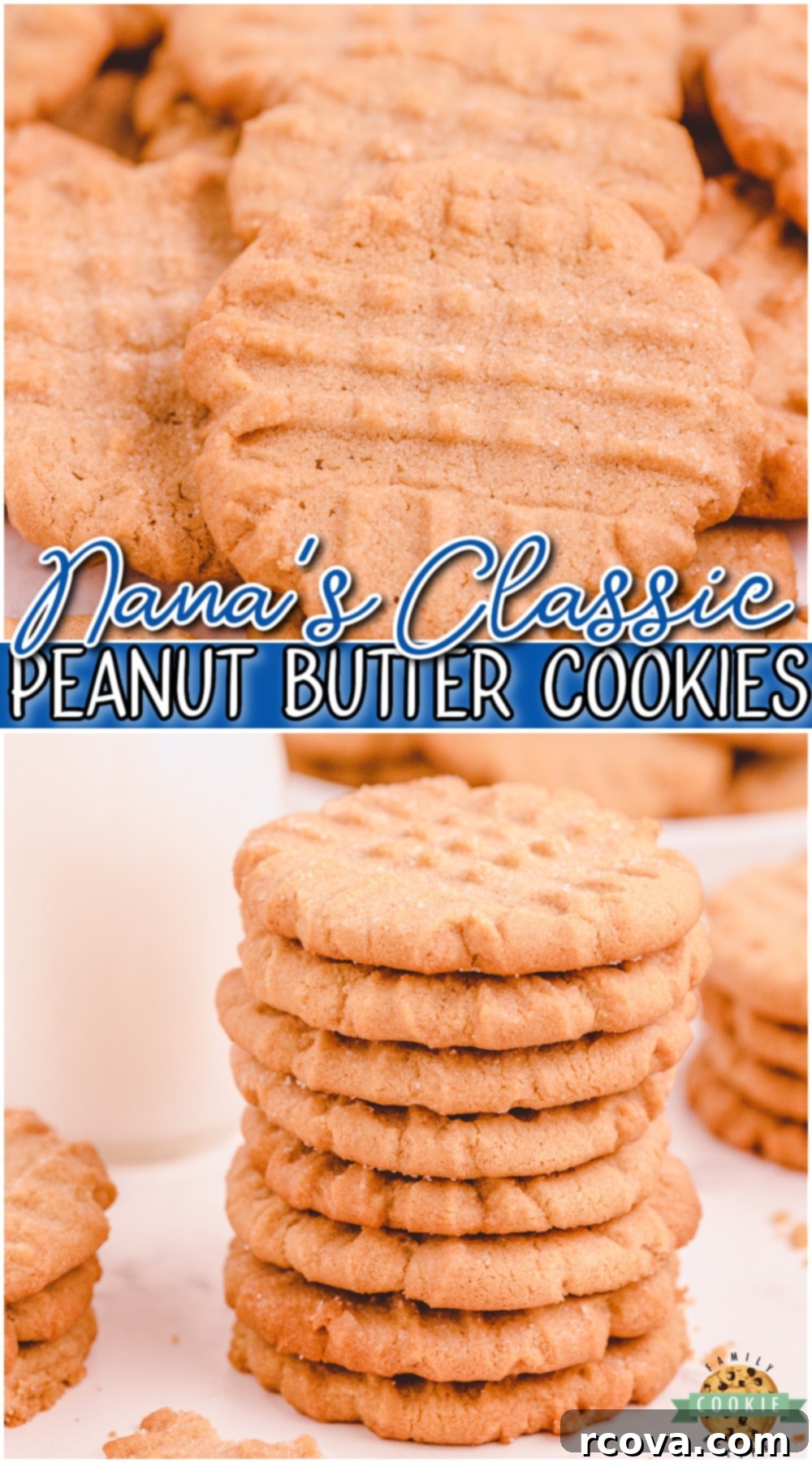 Grandma's Legendary Peanut Butter Cookies 9 Nothing beats Grandma's peanut butter cookies and this recipe is sure to make you feel nostalgic! Simple old fashioned peanut butter cookies made with classic ingredients like butter, peanut butter, sugar, eggs & flour.